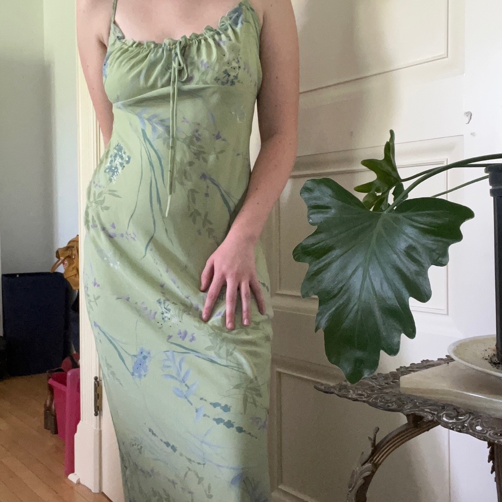 Stunning green floral maxi dress
